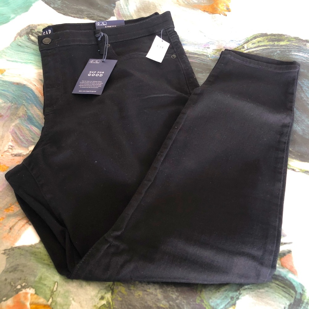Gap stretch true skinny jeans true black size 35